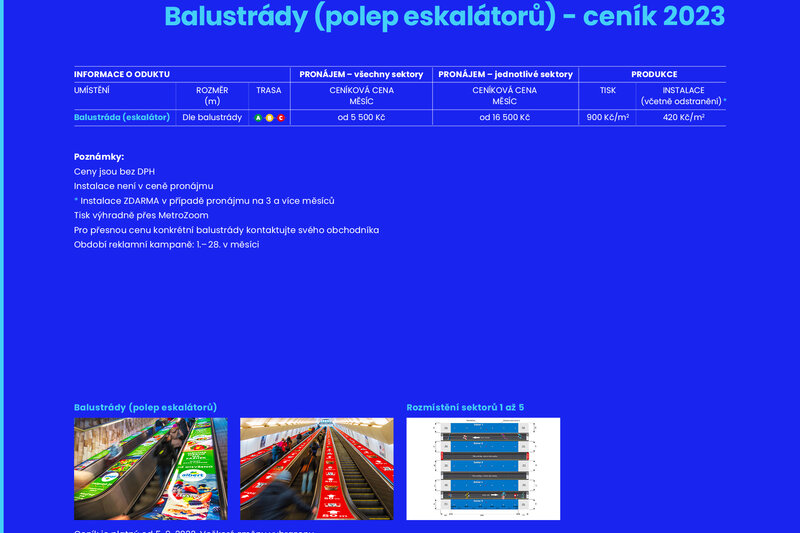 Balustrády (polep eskalátorů)