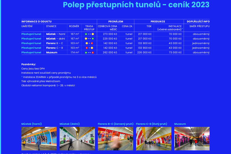 Polep přestupních tunelů