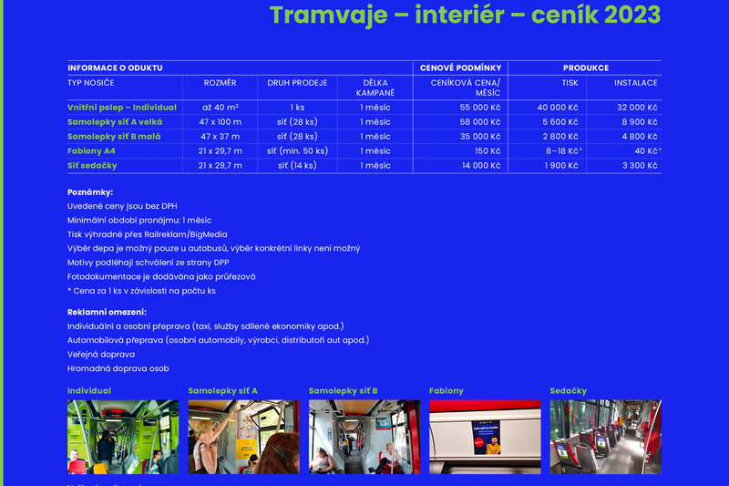 Tramvaje - interiér