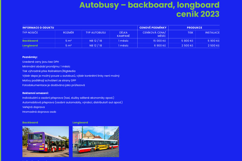 Autobusy - backboard, longboard